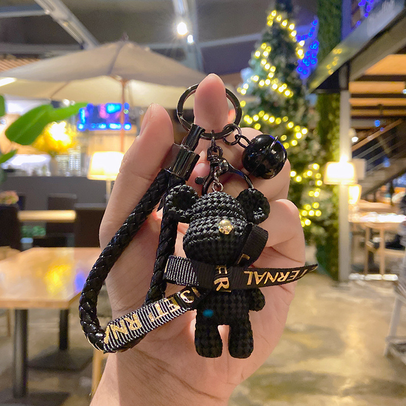 Cute Bear Key Charm: Backpack Pendant, Key Chain, INS-Style Cartoon Doll & Resin Keyring