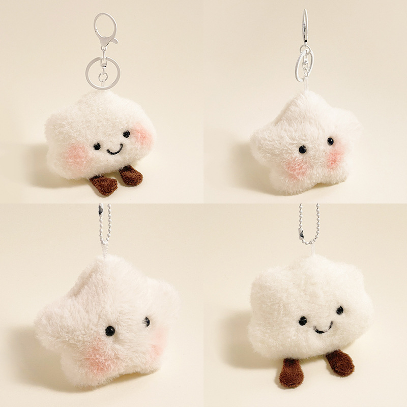 Plush Star Charm: Cute Cartoon Keychain, Small Gift & Backpack Pendant Accessory
