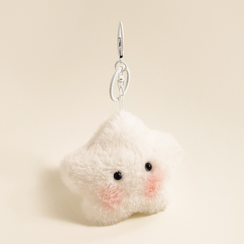 Plush Star Charm: Cute Cartoon Keychain, Small Gift & Backpack Pendant Accessory