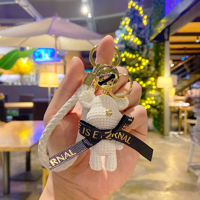 Cute Bear Key Charm: Backpack Pendant, Key Chain, INS-Style Cartoon Doll & Resin Keyring