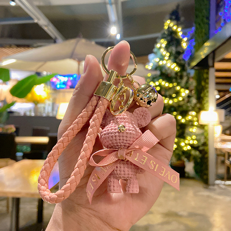 Cute Bear Key Charm: Backpack Pendant, Key Chain, INS-Style Cartoon Doll & Resin Keyring