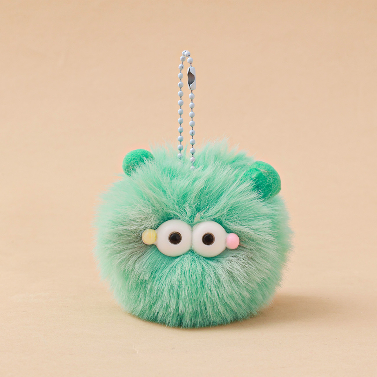 Cute Cartoon Keychain: Ugly-Cute Pom-Pom Key Ring, Small Charm for Car Keys & Backpacks
