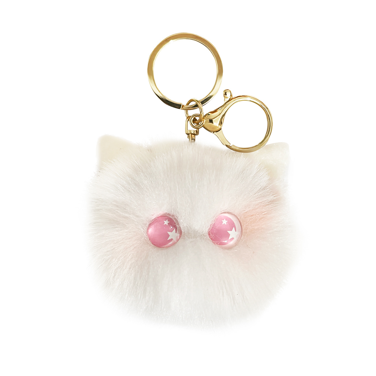 Mengxu Cute Plush Cat Head Cartoon Keychain: Versatile Charm for Cars & Backpacks