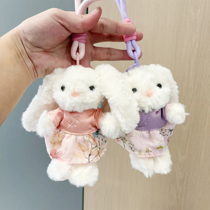 Lop-Eared Tang-Style Rabbit Bag Charm: Small Accessory, Plush Doll & Car Pendant