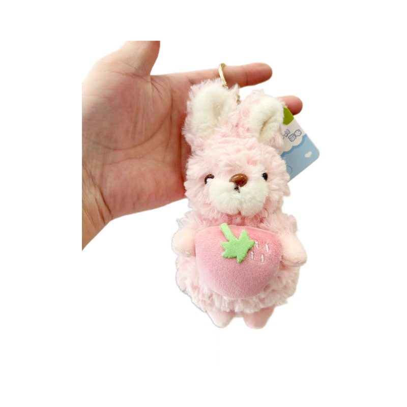 Cute Rabbit Keychain: Plush Doll, Creamy Cartoon Charm & Backpack/Bag Pendant