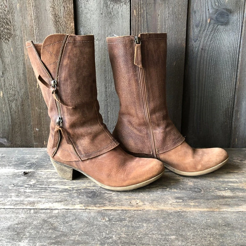 Vintage Flat Solid Color Boots