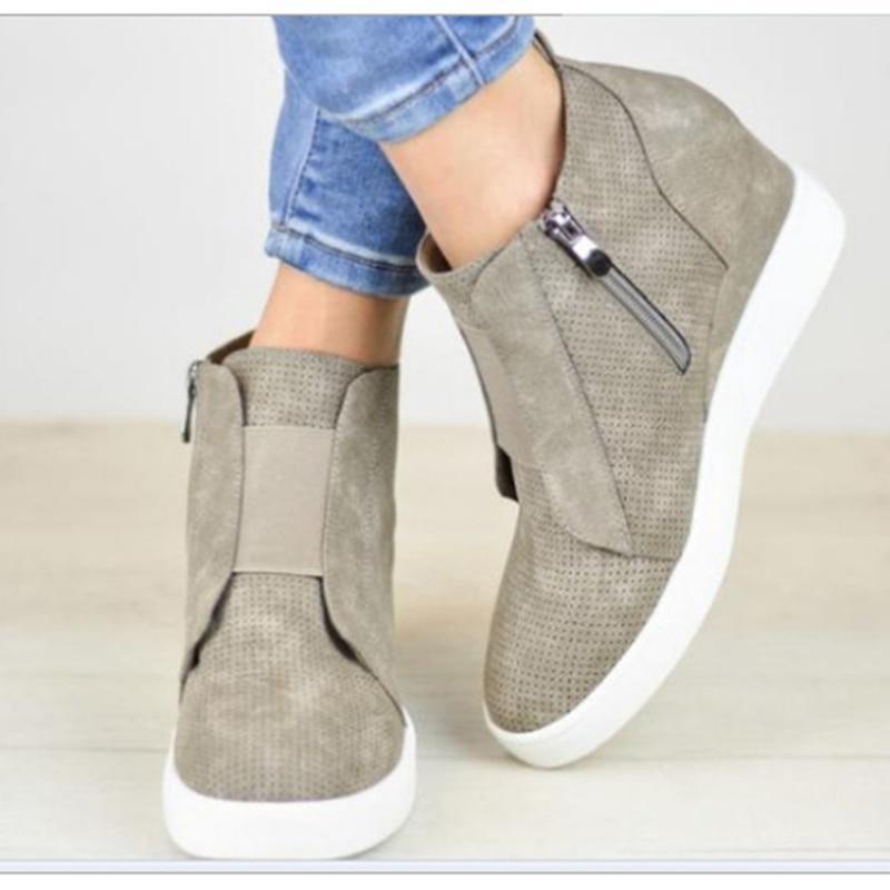 Chic Wedges Ankle Boots For Women Casual Platform Shoes Woman Plus Size Boots