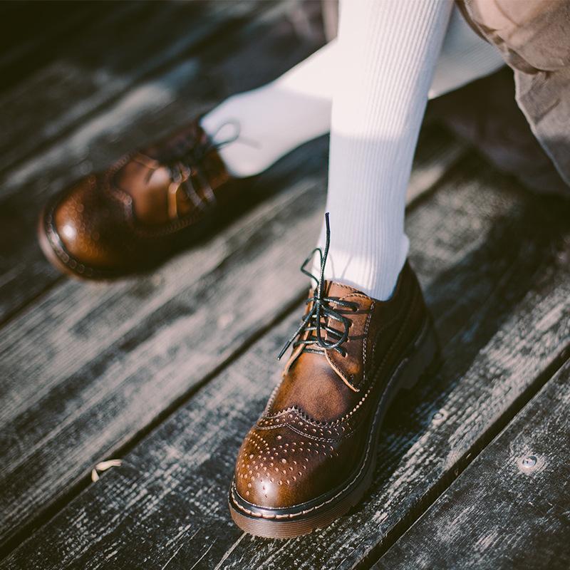 Platform Martin Boots Leather Retro Brock Shoes