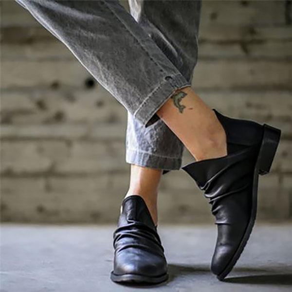 Slip-On Low Heel Casual Boots