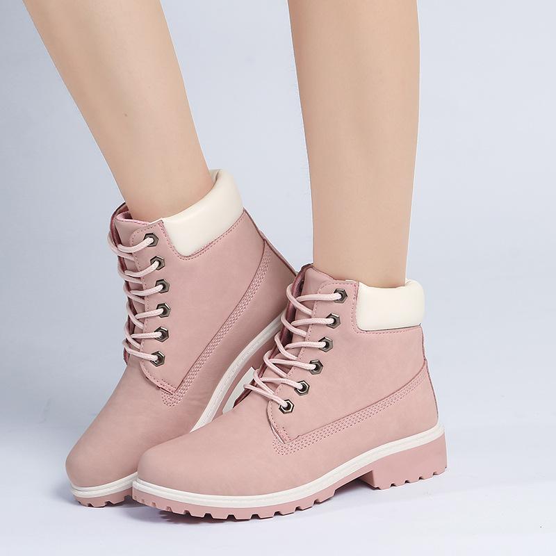 Autumn Early Winter Shoes Women Flat Heel Boots Fashion Keep warm Women's Boots Brand Woman Ankle Botas