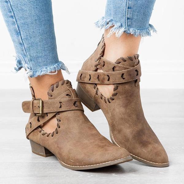Lovely Buckle Ankle Boots