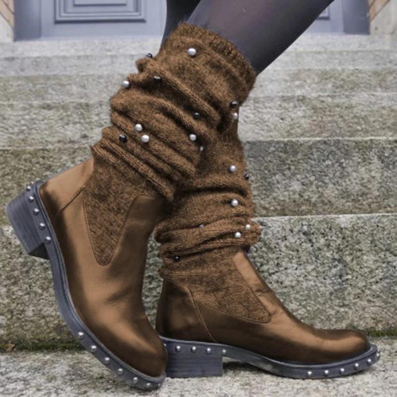 New Fashion Comfortable Low Heel Wool Warm Boots