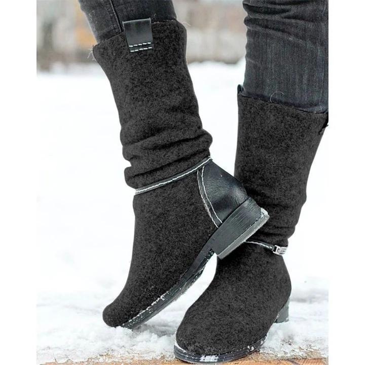 Comfortable Low Heel Suede Boots