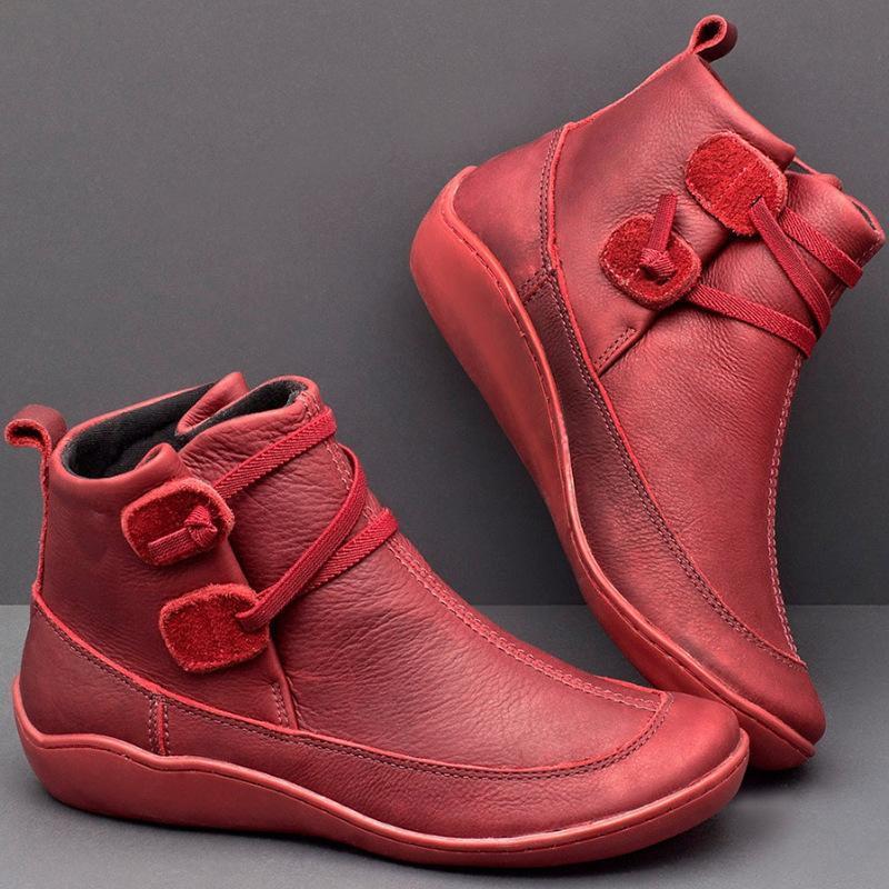 Women's Solid Color Braided Strap Boots