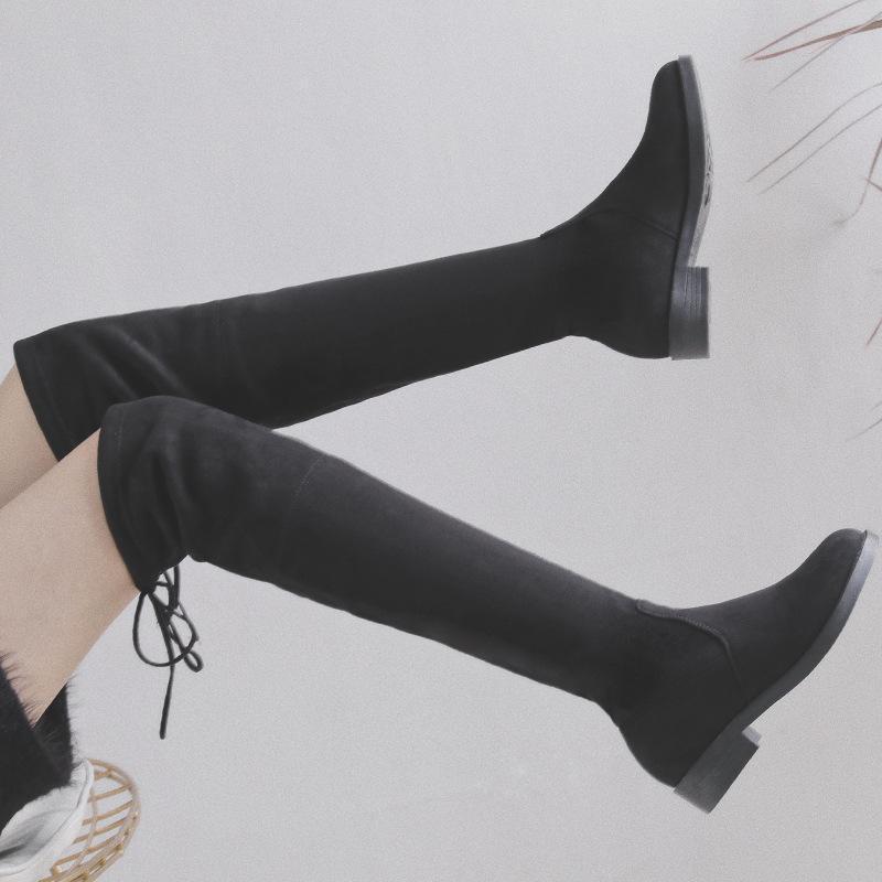 Winter Warm Over Knee Boots Women Lace-up Shoes