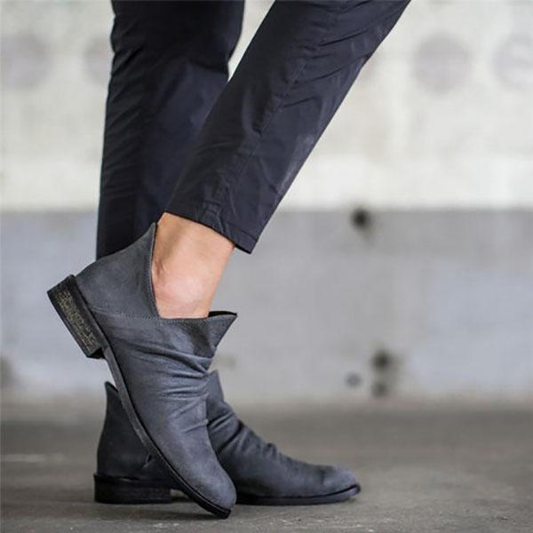 Slip-On Low Heel Casual Boots