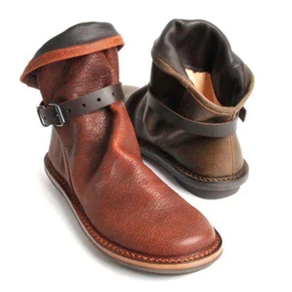 Plus Size Round Toe Solid Boots