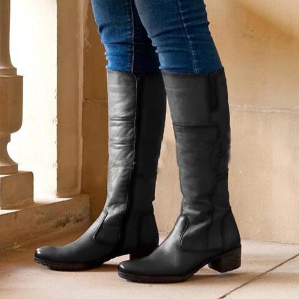 Vintage Winter Zipper Knee High Boots