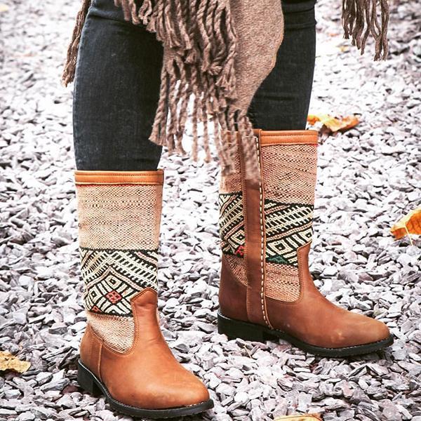 Women's Autumn And Winter Slip-On Retro Boots
