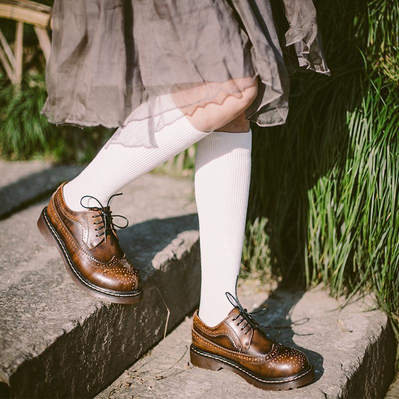 Platform Martin Boots Leather Retro Brock Shoes