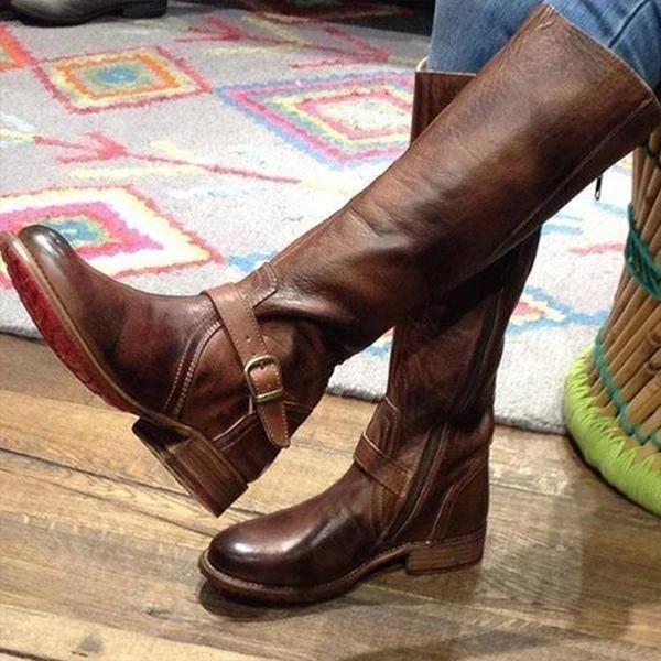 Women Zipper Daily Vintage Boots