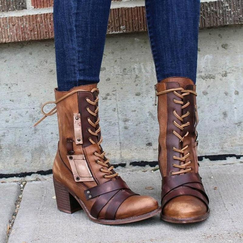 New Winter Solid Pointed High-heeled Martin Boots Women's Shoes