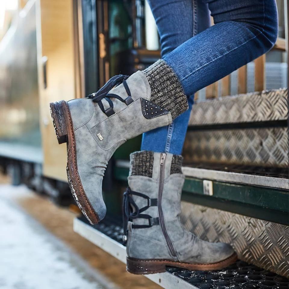 Warm Back Lace-Up Winter Boots