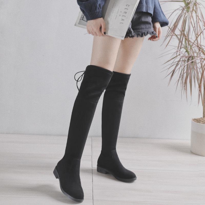 Winter Warm Over Knee Boots Women Lace-up Shoes