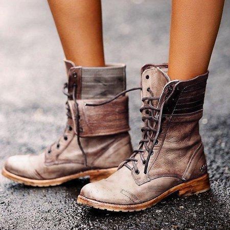Winter New European and American Fashion Round Head Low Heel Cross Strap Women's Martin Boots