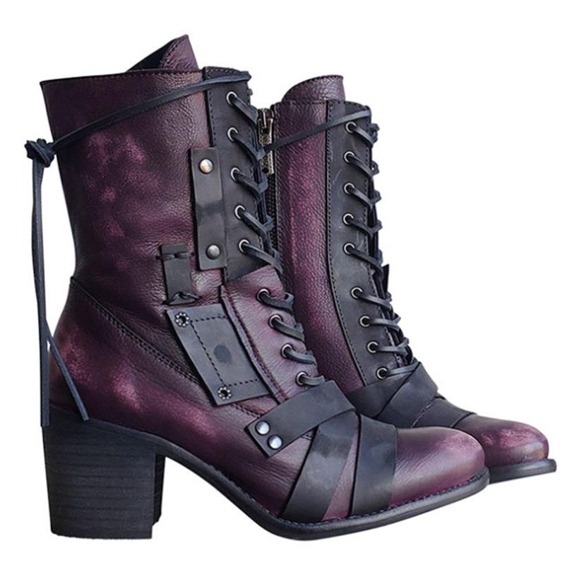 New Winter Solid Pointed High-heeled Martin Boots Women's Shoes