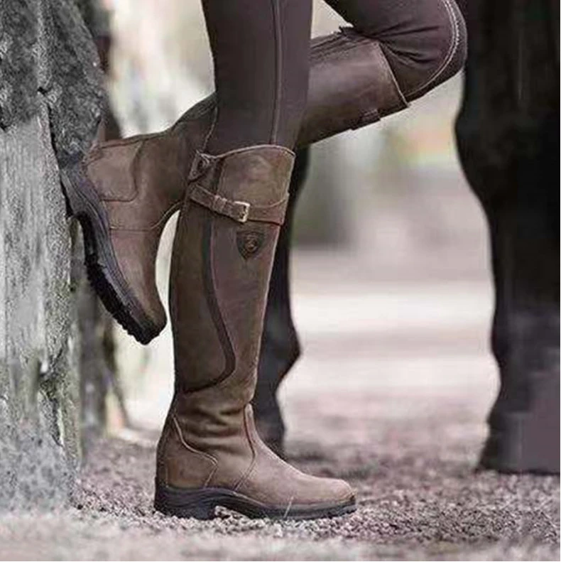 Vintage Zipper Women's Flat Heel Flat Boots