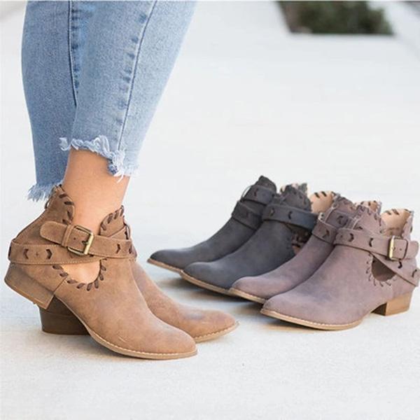 Lovely Buckle Ankle Boots