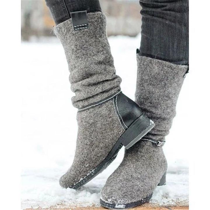 Comfortable Low Heel Suede Boots