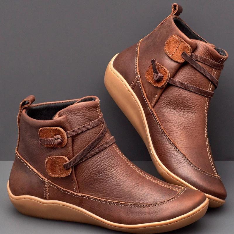 Women's Solid Color Braided Strap Boots
