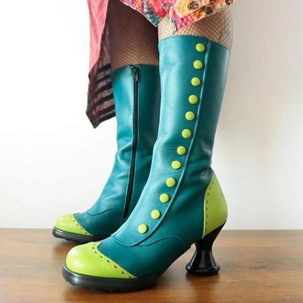 Cute Round Toe Zipper Boots