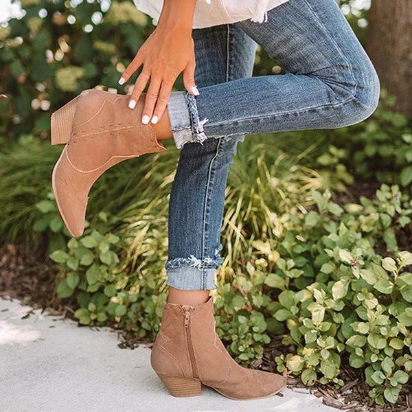 Women's Fashion Rough Edging Ankle Boots