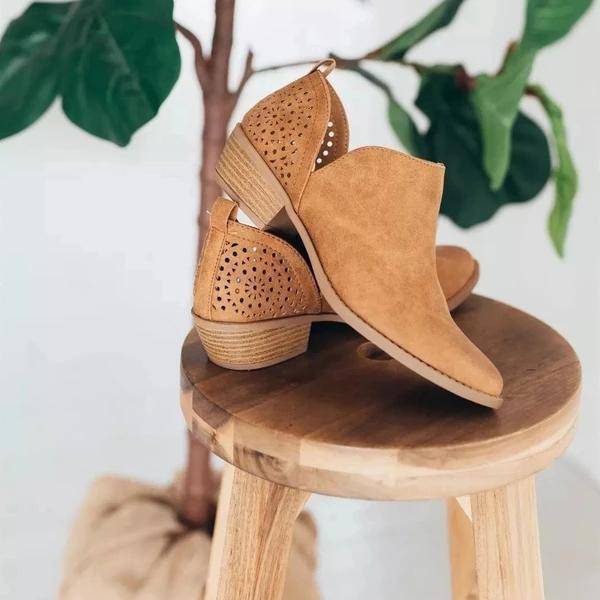 Women's Fashion Middle Heel Ankle Boots