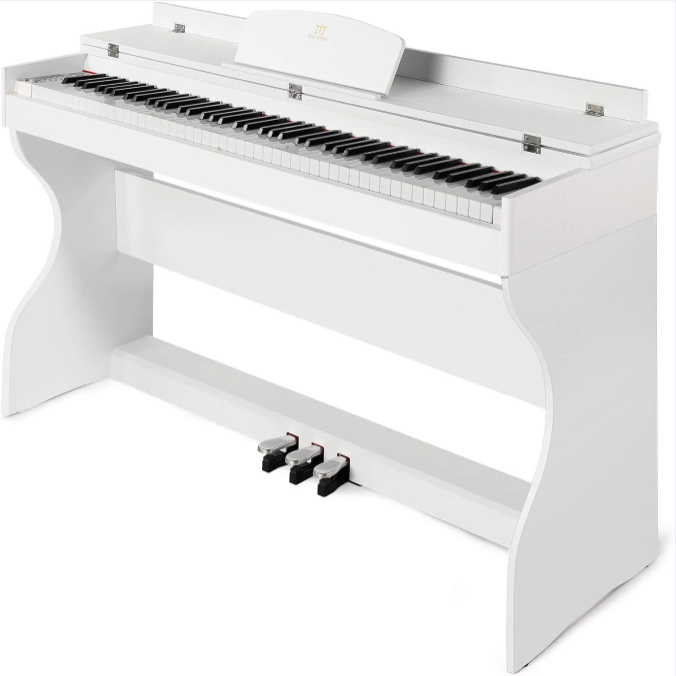 MUSTAR Digital Piano 88 Weighted Keys, Ful!Size 88 Key Piano Keyboard Semi Weighted,Home Electric Piano with Furniture Stand andTriple Pedal, Music Stand, USB MID!
