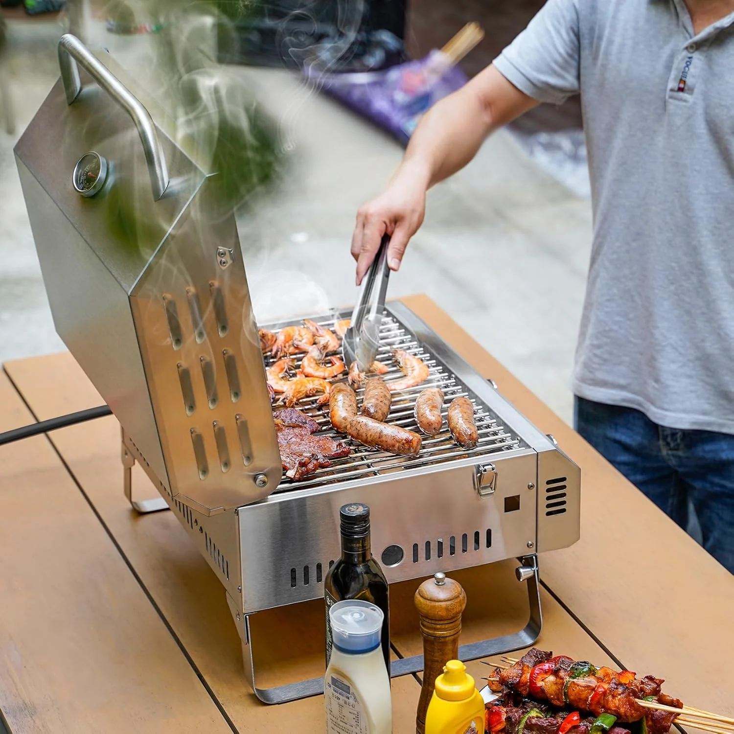 Onlyfire Tabletop Gas Grill 2 Burners, 20