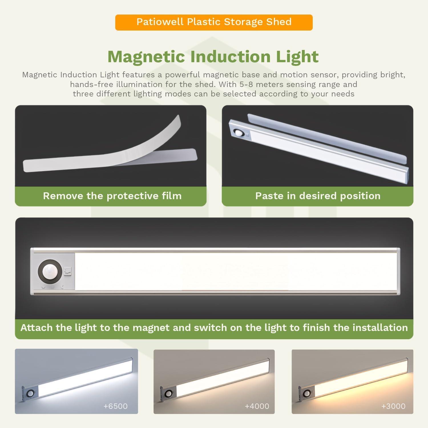 Patiowell 8 x 6 FT Plastic Outdoor Storage Shed with Floor, Resin Shed with Window and Lockable Door for Garden, Backyard, Tool Storage Use, Easy to Install in Beige (Kick-it Shed)