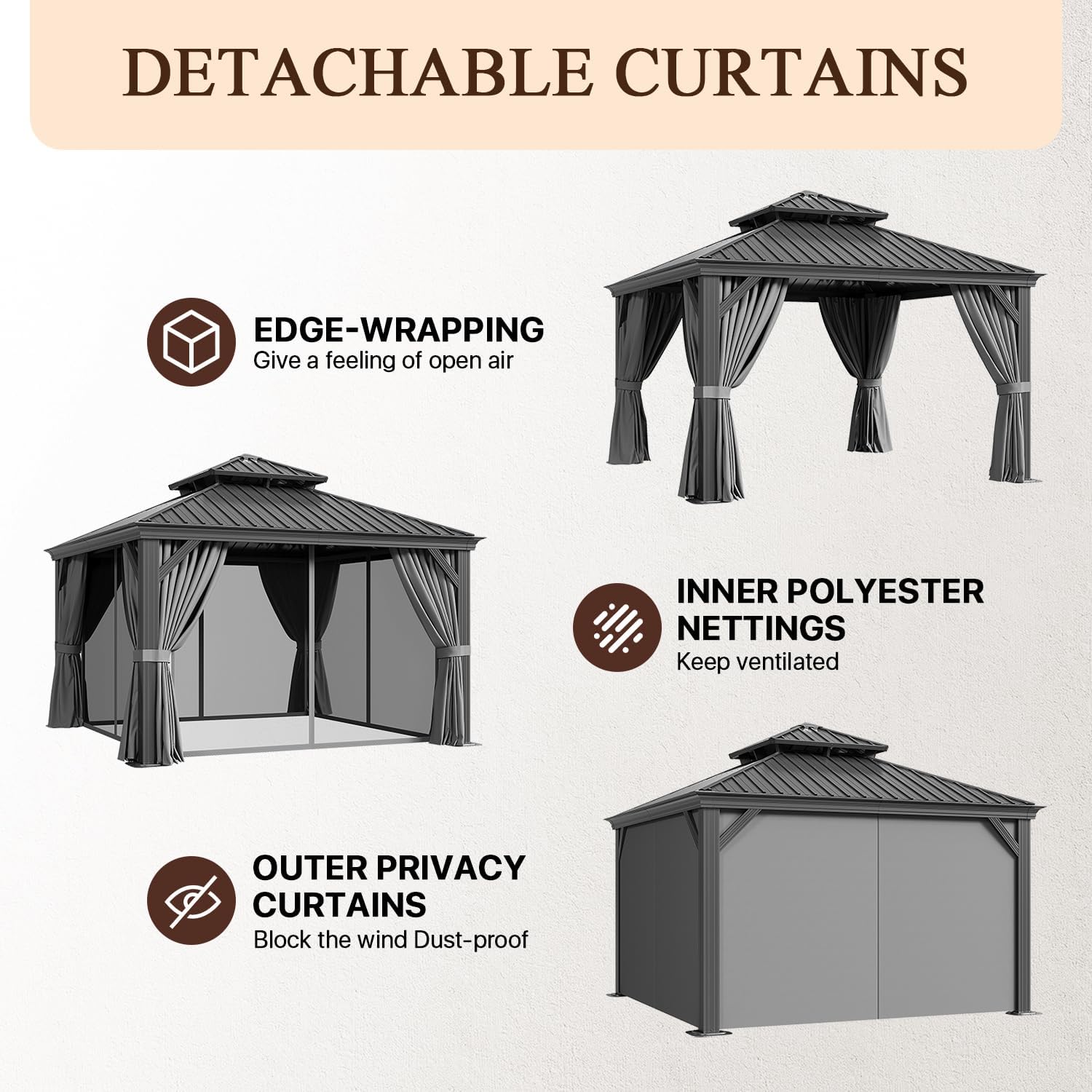 🔥 Final Day — Store Closing Clearance (Tariff Reasons). Limited Stock. First come, first served. Once gone, never back. 🔥12 Ft. W X 12 Ft. D Metal Patio Deluxe Gazebo