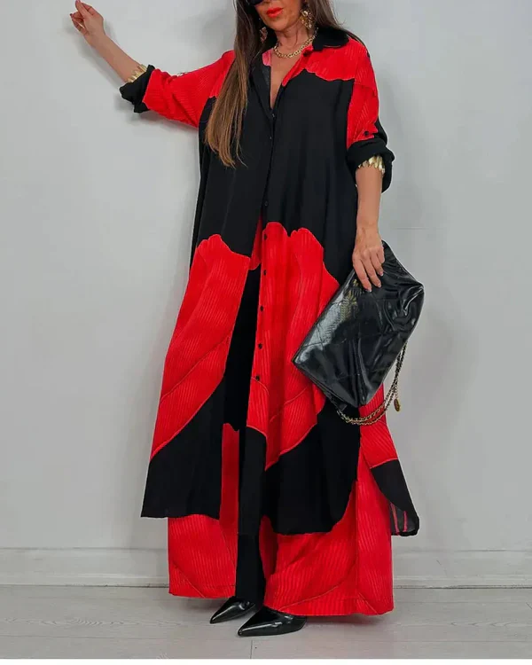 ✨Spring Sale - Women's V-Neck Printed Top & Pants Casual Set