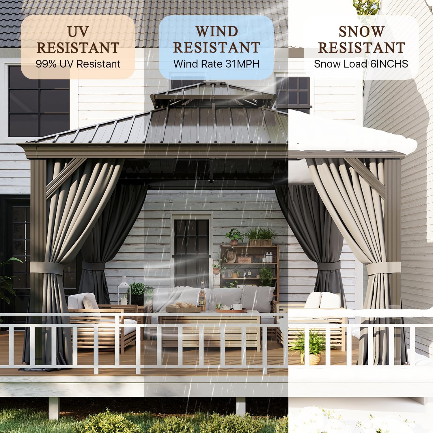 🔥 Final Day — Store Closing Clearance (Tariff Reasons). Limited Stock. First come, first served. Once gone, never back. 🔥12 Ft. W X 12 Ft. D Metal Patio Deluxe Gazebo