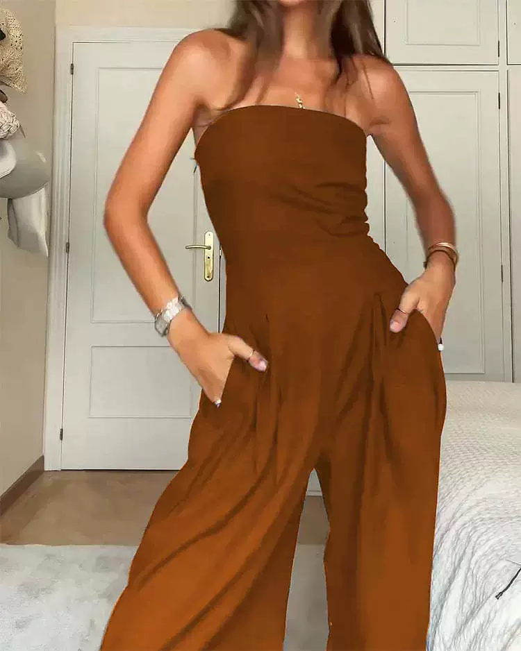 🎉50% OFF🥳Women's Strapless Jumpsuit With Pockets