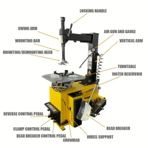 1.5 HP Tire Changer Wheel Changers Machine Rim Clamp 38