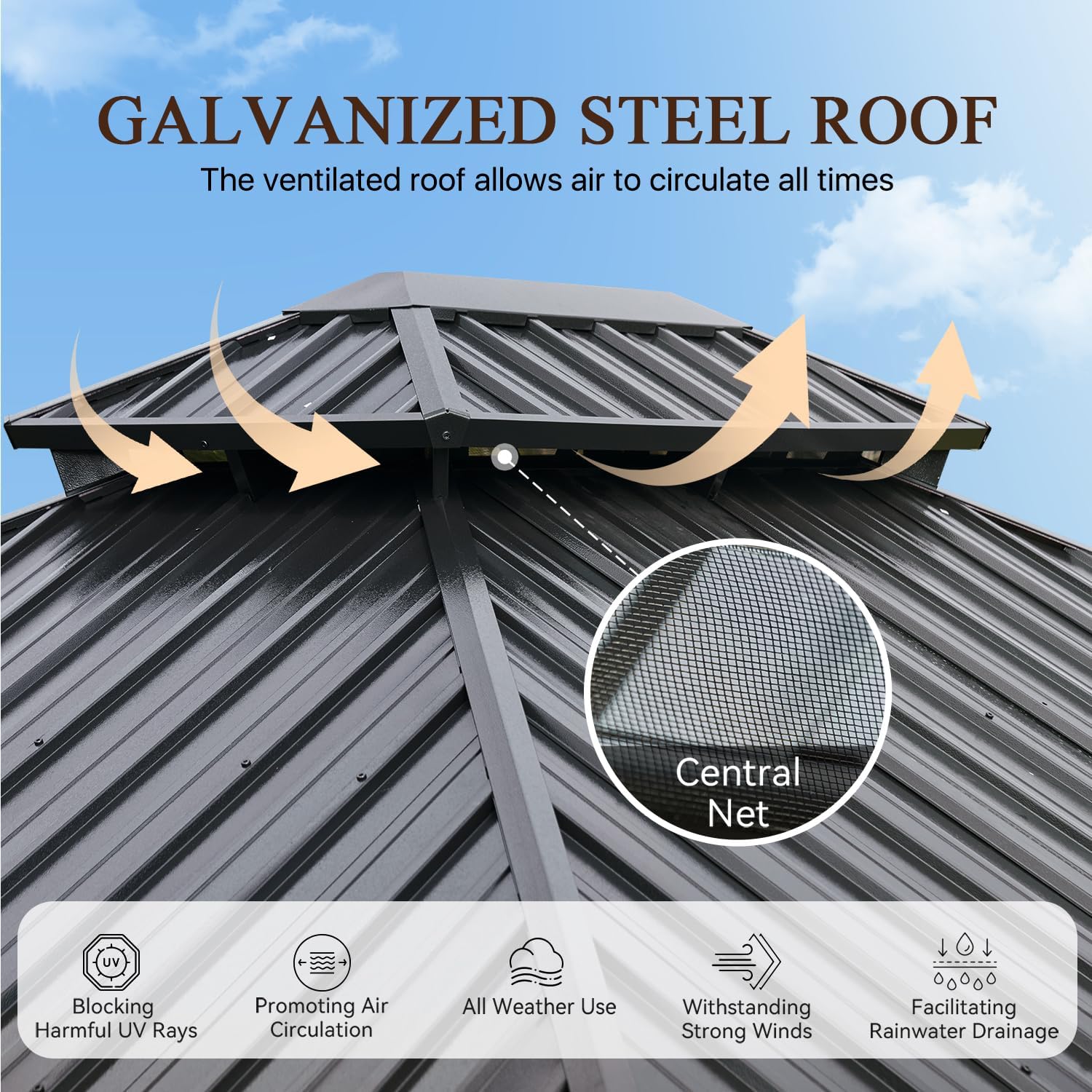 🔥 Final Day — Store Closing Clearance (Tariff Reasons). Limited Stock. First come, first served. Once gone, never back. 🔥12 Ft. W X 12 Ft. D Metal Patio Deluxe Gazebo