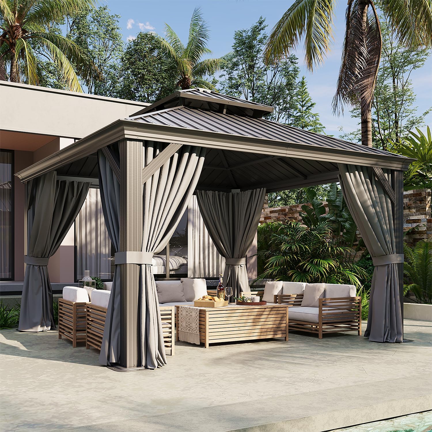 🔥 Final Day — Store Closing Clearance (Tariff Reasons). Limited Stock. First come, first served. Once gone, never back. 🔥12 Ft. W X 12 Ft. D Metal Patio Deluxe Gazebo