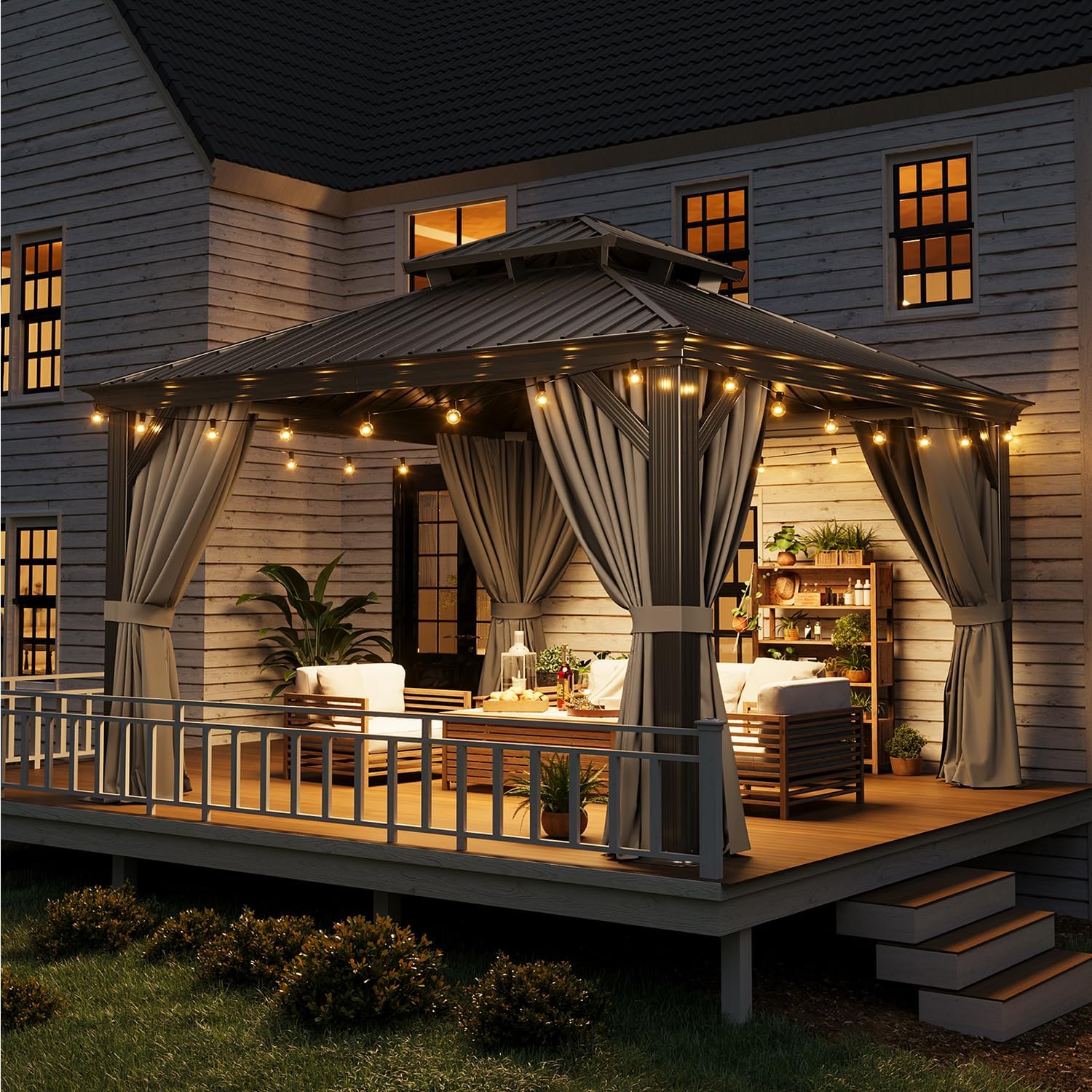 🔥 Final Day — Store Closing Clearance (Tariff Reasons). Limited Stock. First come, first served. Once gone, never back. 🔥12 Ft. W X 12 Ft. D Metal Patio Deluxe Gazebo