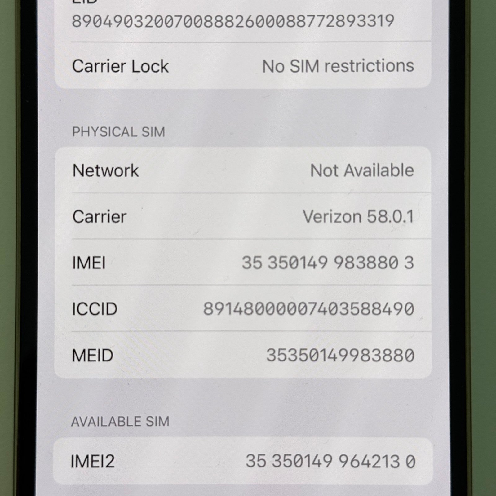 Apple iPhone 13 Pro 256gb UNLOCKED 6L57