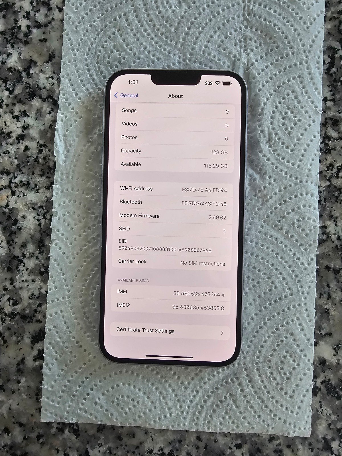 Apple iPhone 14 Plus 128GB Unlocked Purple 3K79